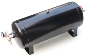 Air tank for auto-retract. Self contained energy source
